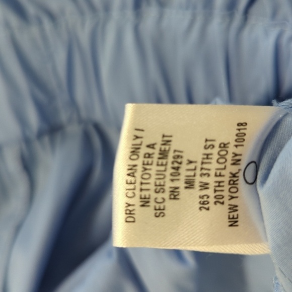 Milly Vivian Stretch Poplin Ruffle Sleeve Peplum Top Blue S cottagecore summer - Picture 10 of 13